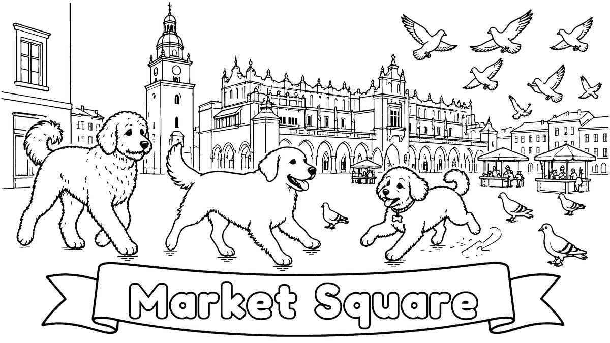Market square page from Adventures in Poland