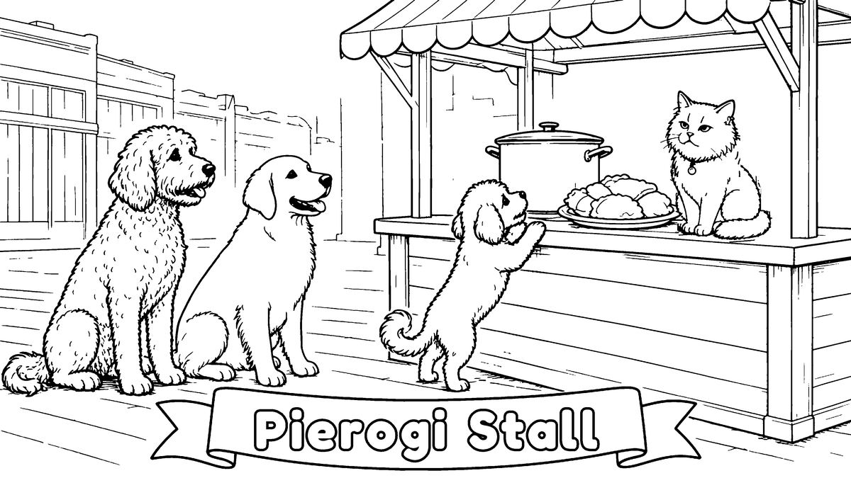 Pierogi stall page from Adventures in Poland