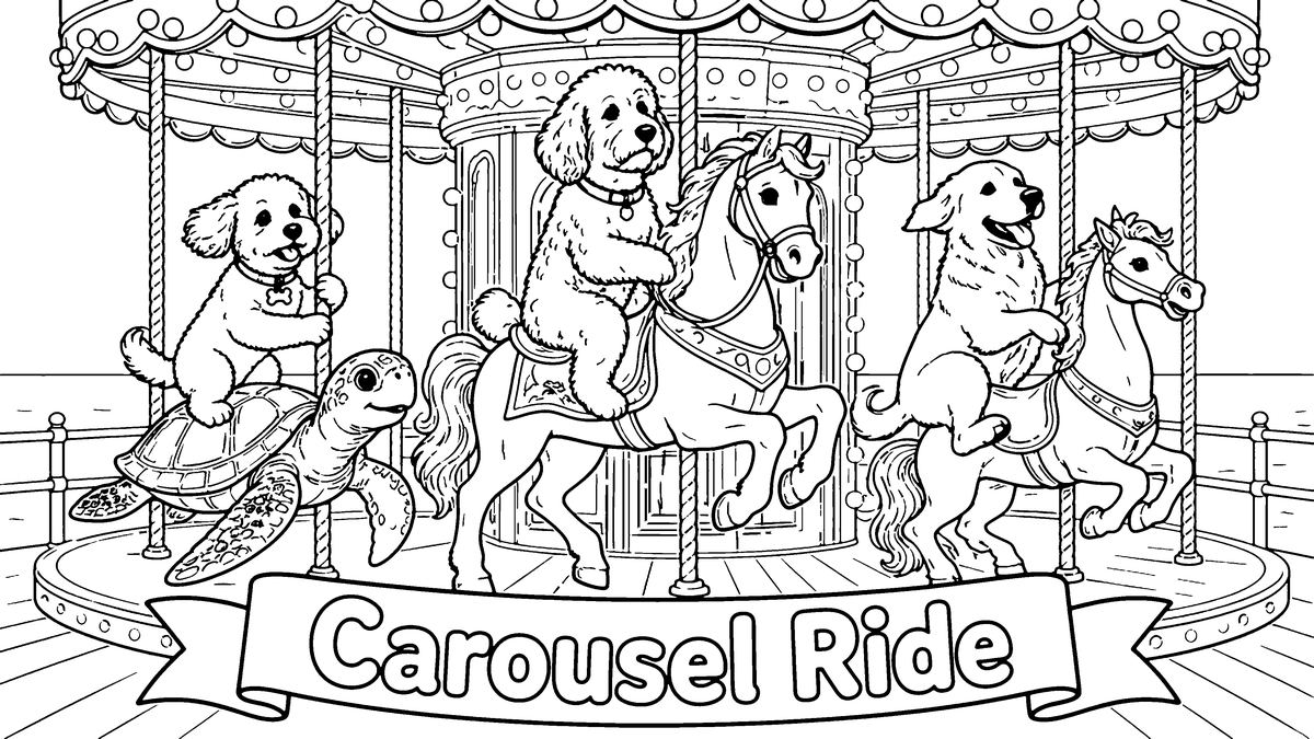Carousel ride page from Adventures in Seaside